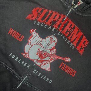 Supreme x True Religion Zip Up Hoodie Black Size Medium